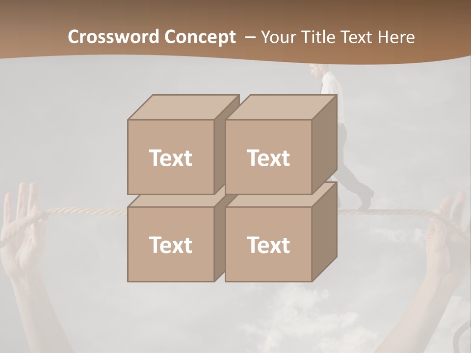 A Man Is Walking On A Rope With His Hands PowerPoint Template