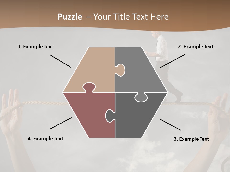 A Man Is Walking On A Rope With His Hands PowerPoint Template