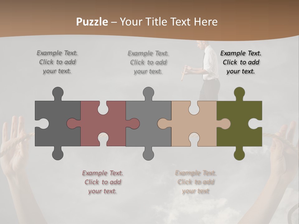 A Man Is Walking On A Rope With His Hands PowerPoint Template