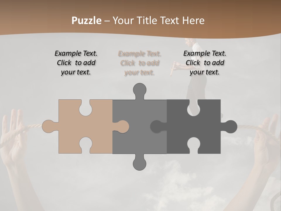 A Man Is Walking On A Rope With His Hands PowerPoint Template