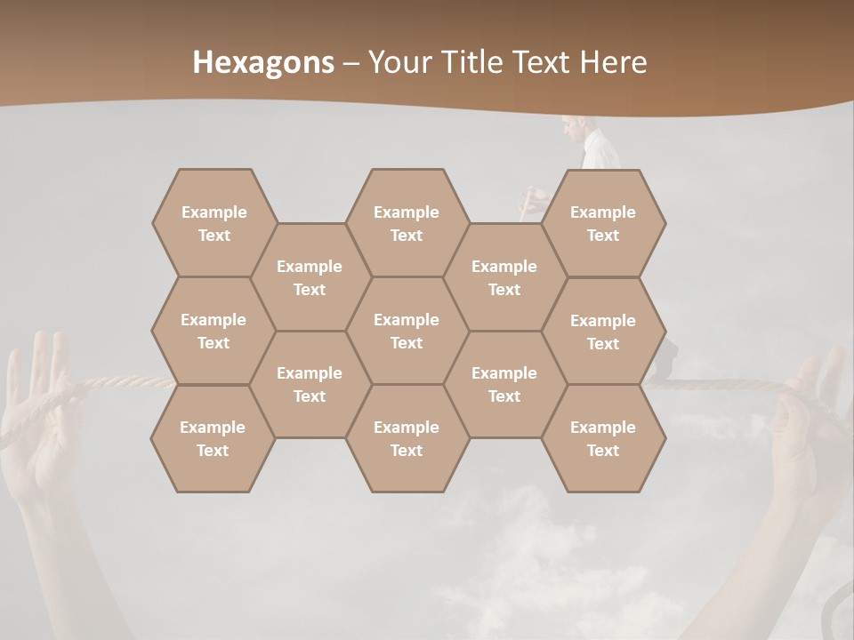 A Man Is Walking On A Rope With His Hands PowerPoint Template