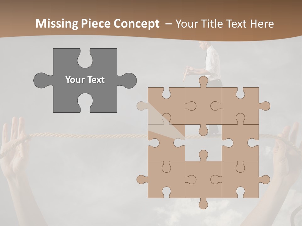 A Man Is Walking On A Rope With His Hands PowerPoint Template