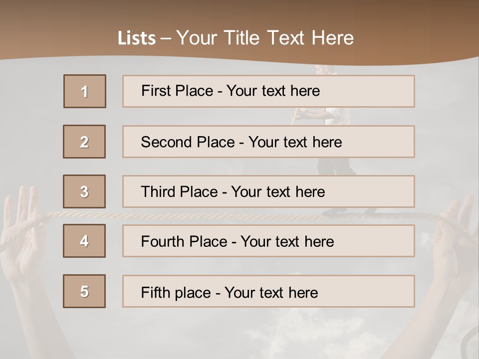 A Man Is Walking On A Rope With His Hands PowerPoint Template