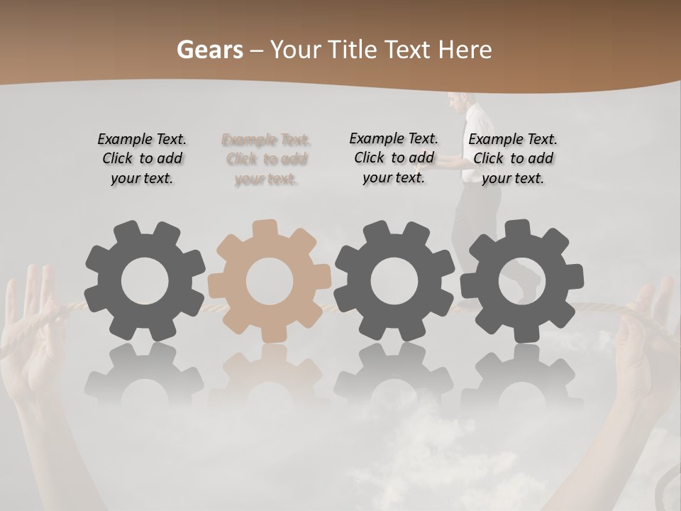 A Man Is Walking On A Rope With His Hands PowerPoint Template