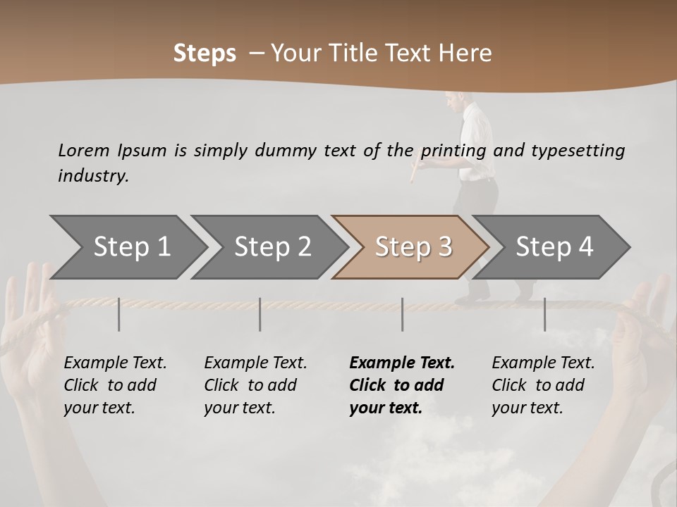 A Man Is Walking On A Rope With His Hands PowerPoint Template