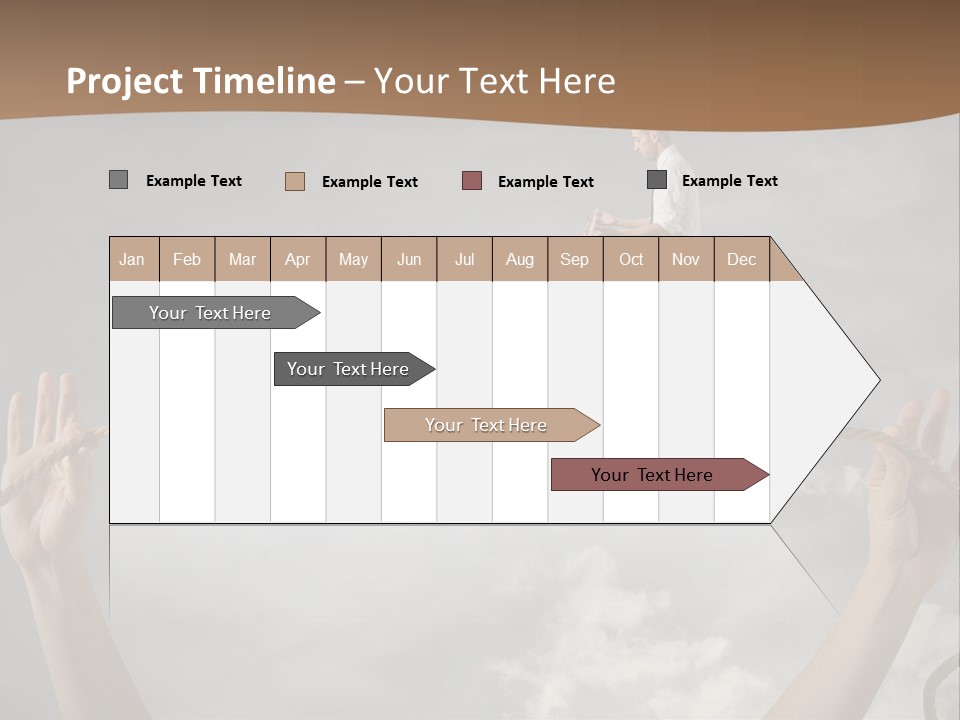 A Man Is Walking On A Rope With His Hands PowerPoint Template