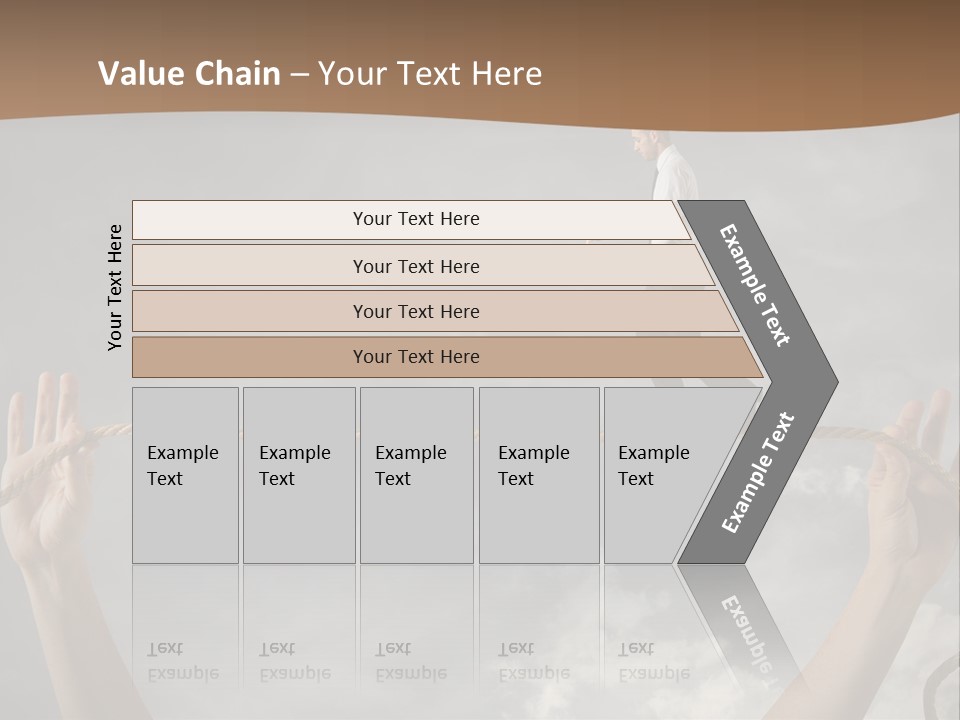 A Man Is Walking On A Rope With His Hands PowerPoint Template