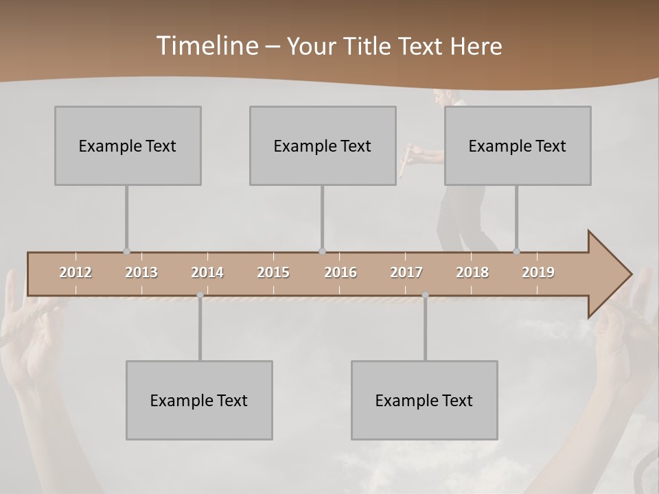 A Man Is Walking On A Rope With His Hands PowerPoint Template