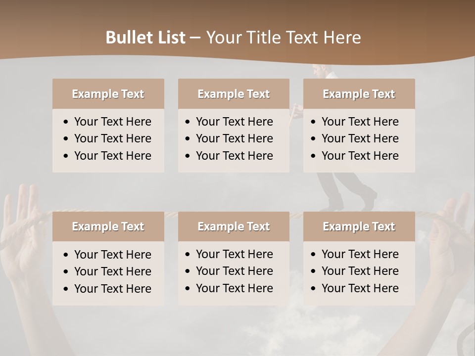 A Man Is Walking On A Rope With His Hands PowerPoint Template