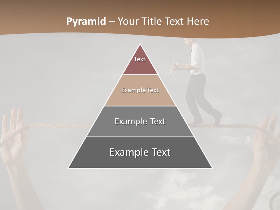 A Man Is Walking On A Rope With His Hands PowerPoint Template