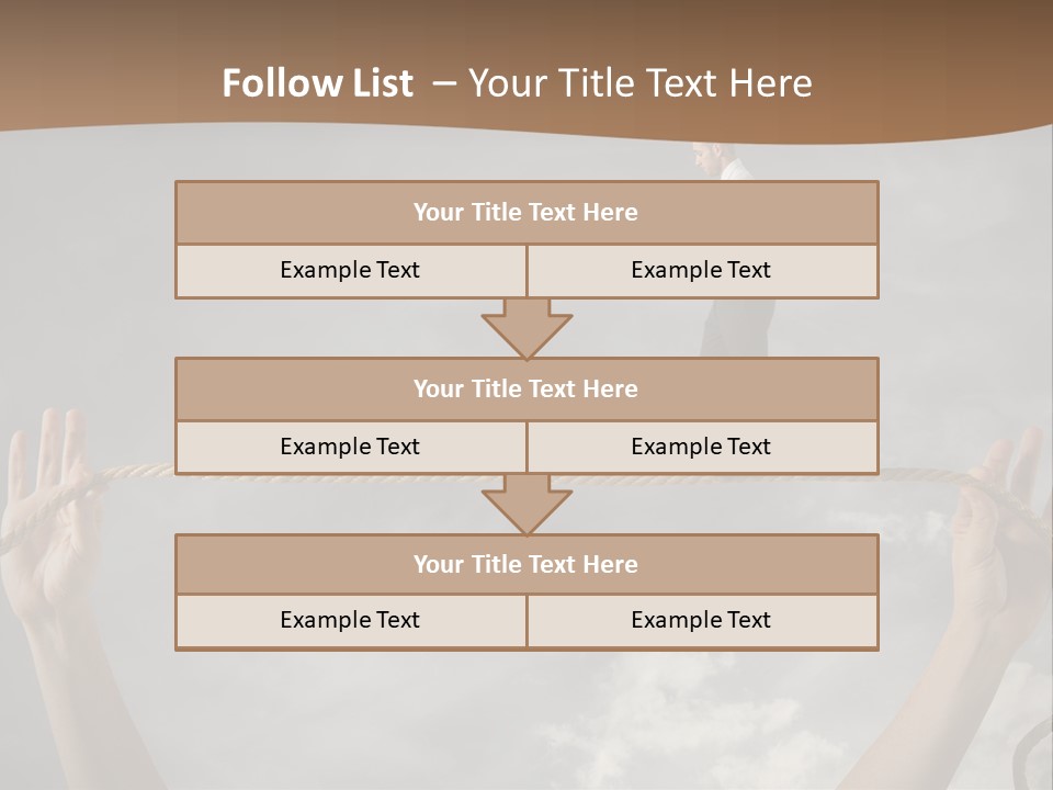 A Man Is Walking On A Rope With His Hands PowerPoint Template