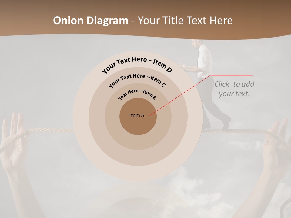 A Man Is Walking On A Rope With His Hands PowerPoint Template