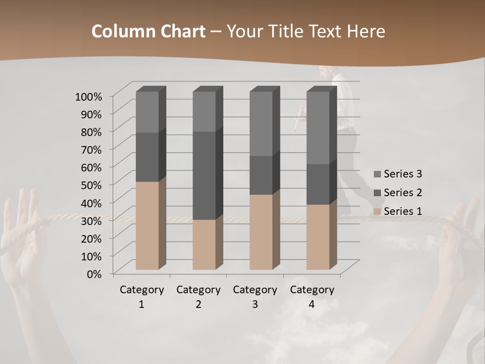 A Man Is Walking On A Rope With His Hands PowerPoint Template
