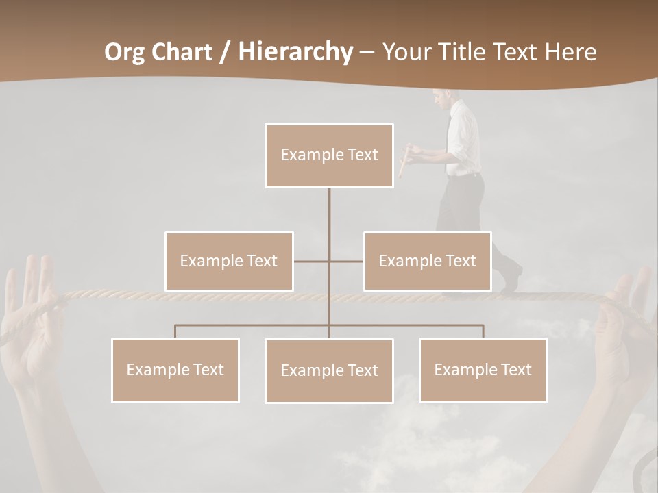 A Man Is Walking On A Rope With His Hands PowerPoint Template