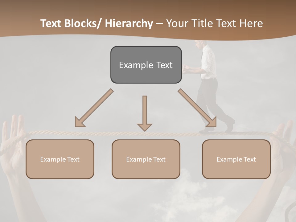 A Man Is Walking On A Rope With His Hands PowerPoint Template