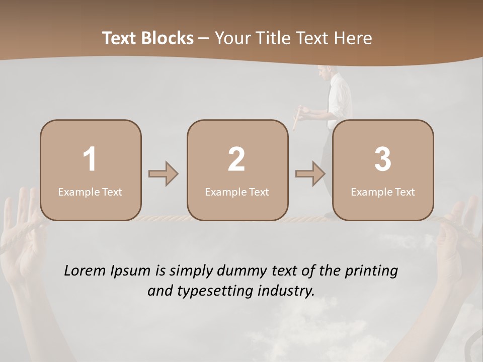 A Man Is Walking On A Rope With His Hands PowerPoint Template