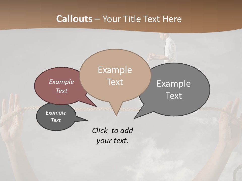 A Man Is Walking On A Rope With His Hands PowerPoint Template