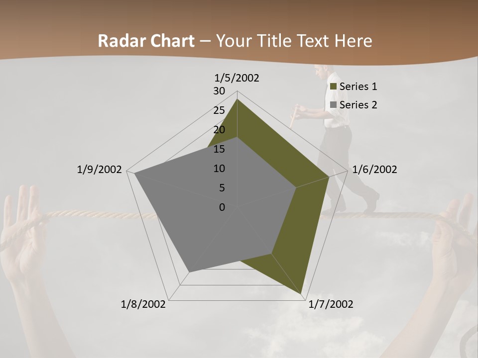 A Man Is Walking On A Rope With His Hands PowerPoint Template