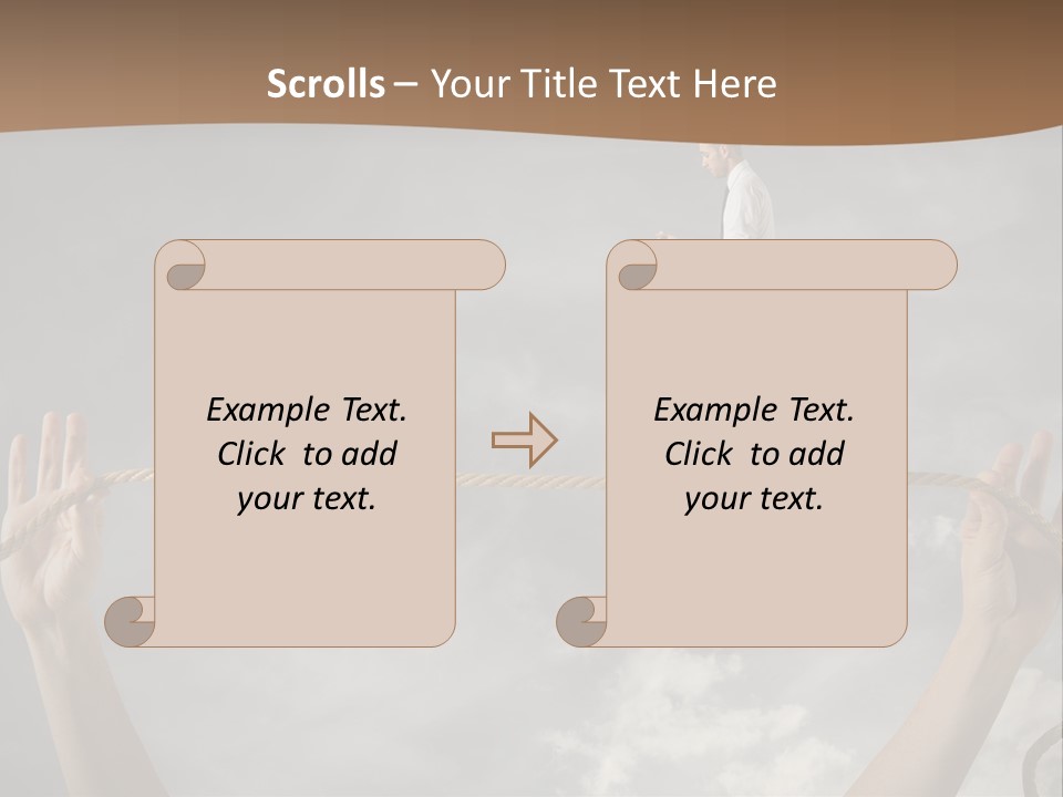A Man Is Walking On A Rope With His Hands PowerPoint Template