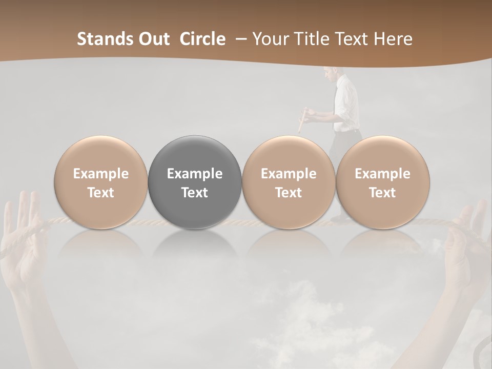 A Man Is Walking On A Rope With His Hands PowerPoint Template