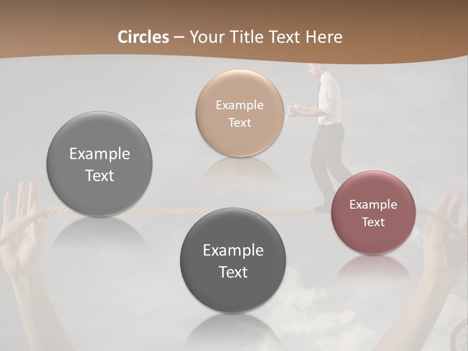 A Man Is Walking On A Rope With His Hands PowerPoint Template