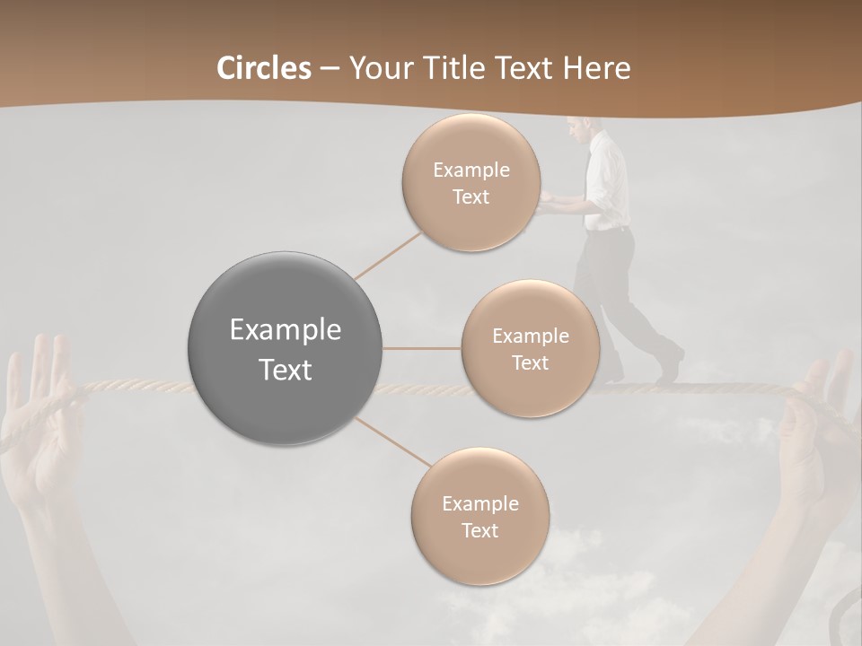 A Man Is Walking On A Rope With His Hands PowerPoint Template