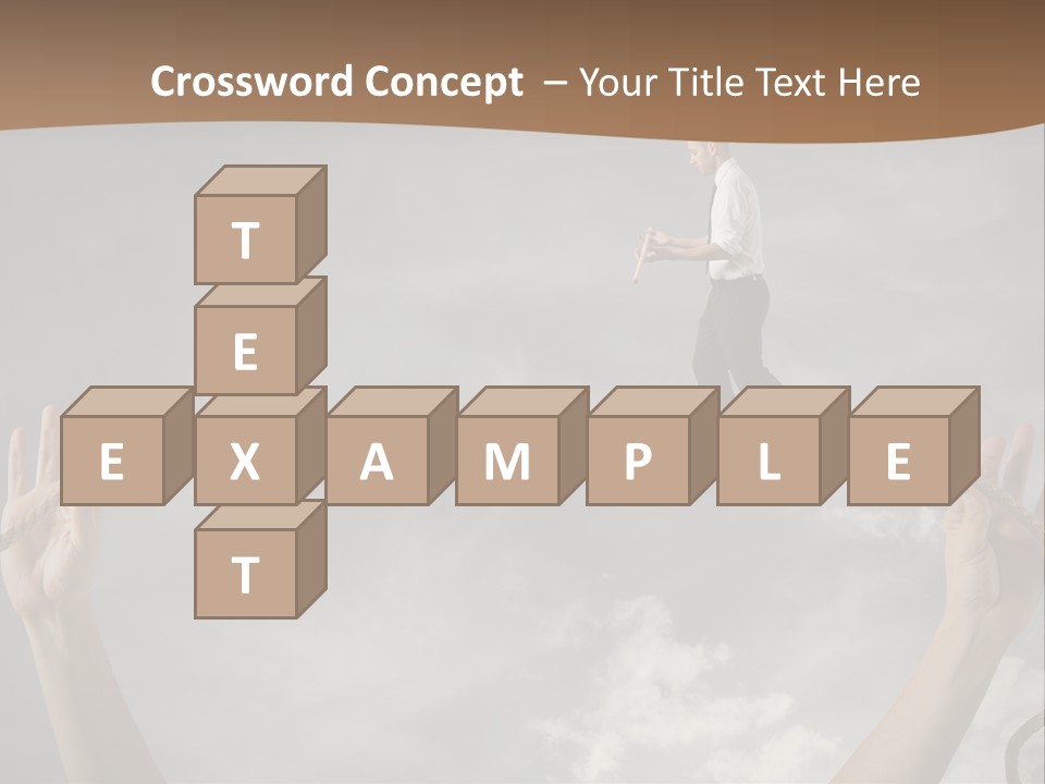 A Man Is Walking On A Rope With His Hands PowerPoint Template