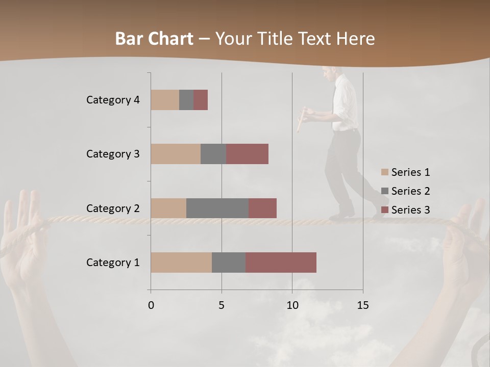 A Man Is Walking On A Rope With His Hands PowerPoint Template