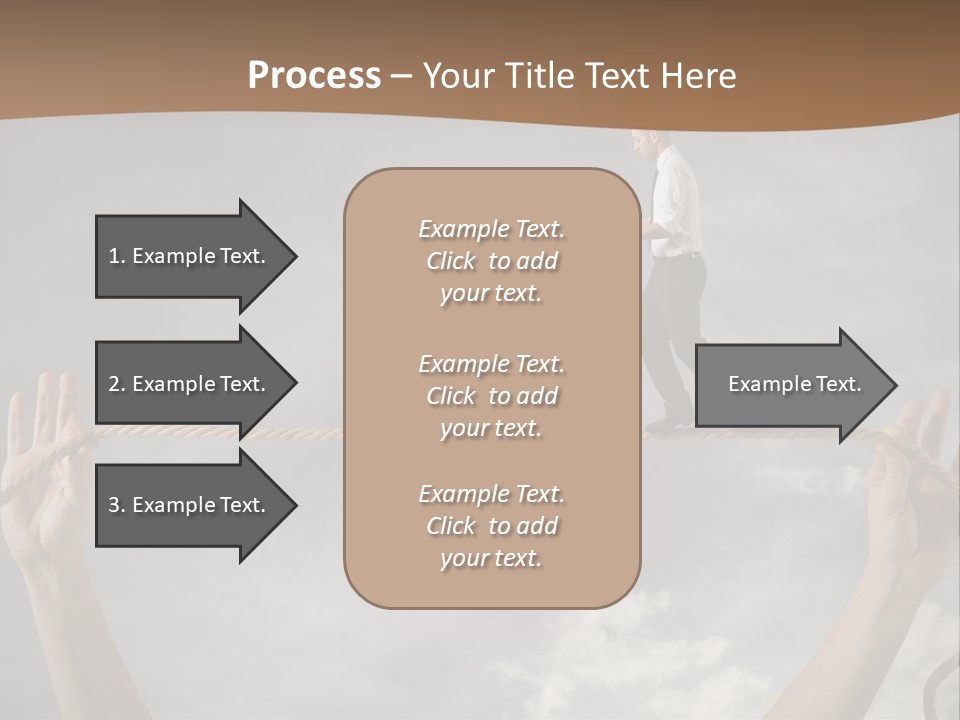 A Man Is Walking On A Rope With His Hands PowerPoint Template