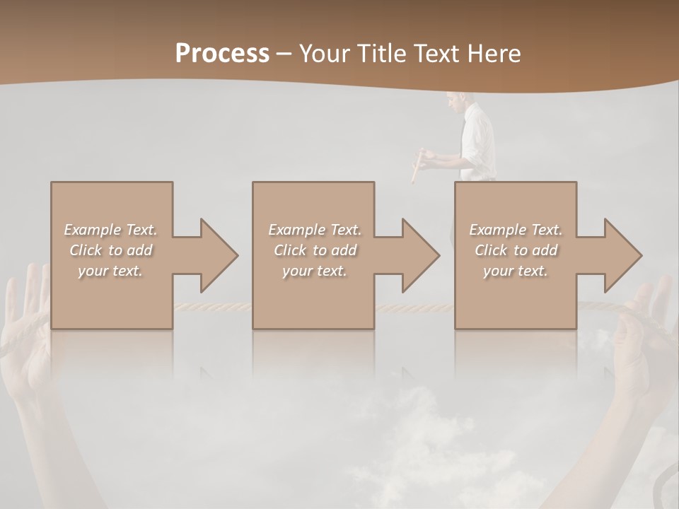 A Man Is Walking On A Rope With His Hands PowerPoint Template