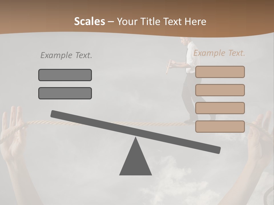 A Man Is Walking On A Rope With His Hands PowerPoint Template
