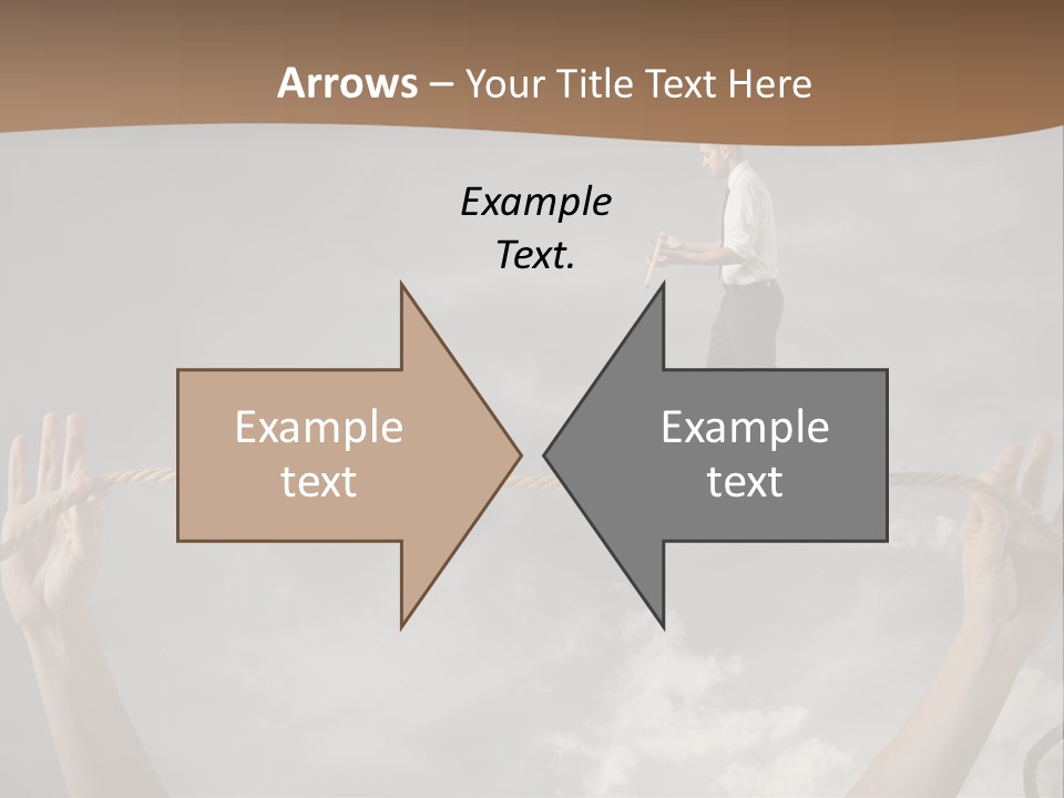 A Man Is Walking On A Rope With His Hands PowerPoint Template