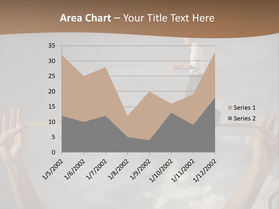 A Man Is Walking On A Rope With His Hands PowerPoint Template