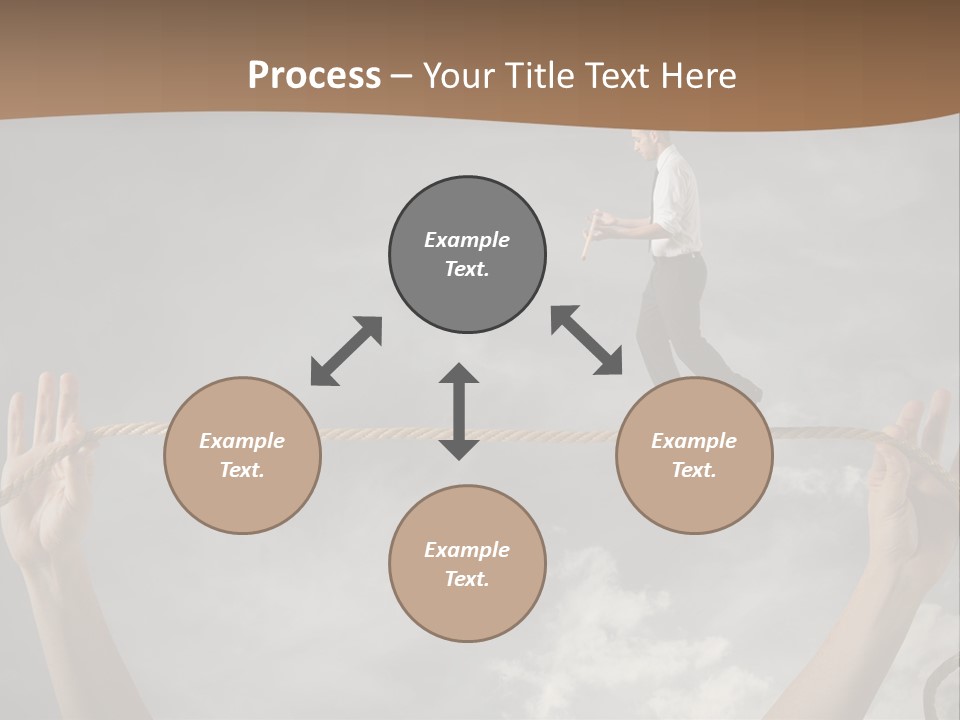 A Man Is Walking On A Rope With His Hands PowerPoint Template