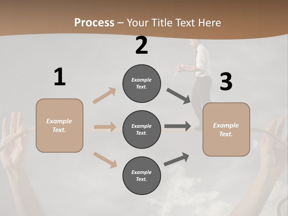 A Man Is Walking On A Rope With His Hands PowerPoint Template
