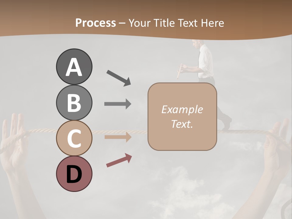 A Man Is Walking On A Rope With His Hands PowerPoint Template