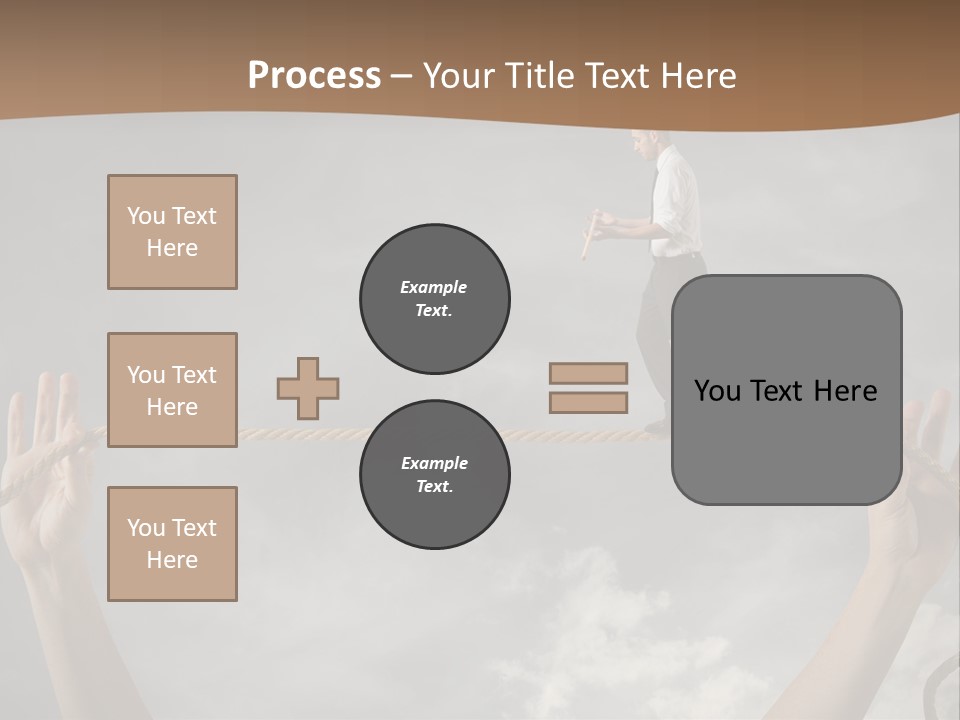 A Man Is Walking On A Rope With His Hands PowerPoint Template