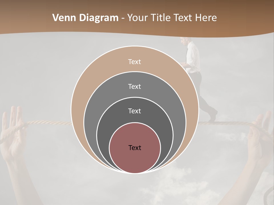 A Man Is Walking On A Rope With His Hands PowerPoint Template