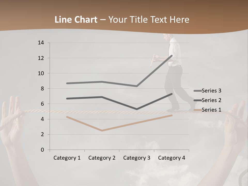 A Man Is Walking On A Rope With His Hands PowerPoint Template