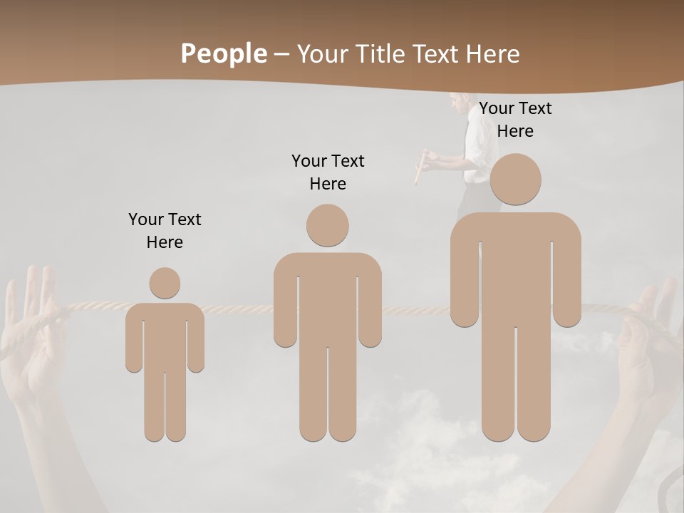 A Man Is Walking On A Rope With His Hands PowerPoint Template
