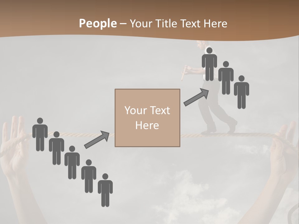 A Man Is Walking On A Rope With His Hands PowerPoint Template