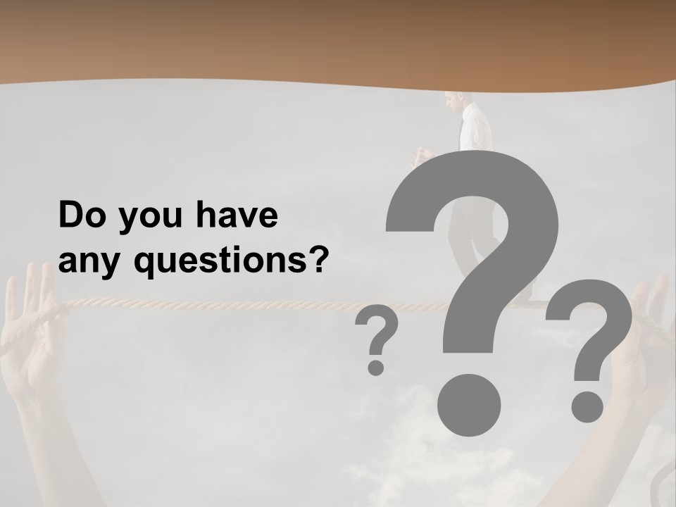 A Man Is Walking On A Rope With His Hands PowerPoint Template