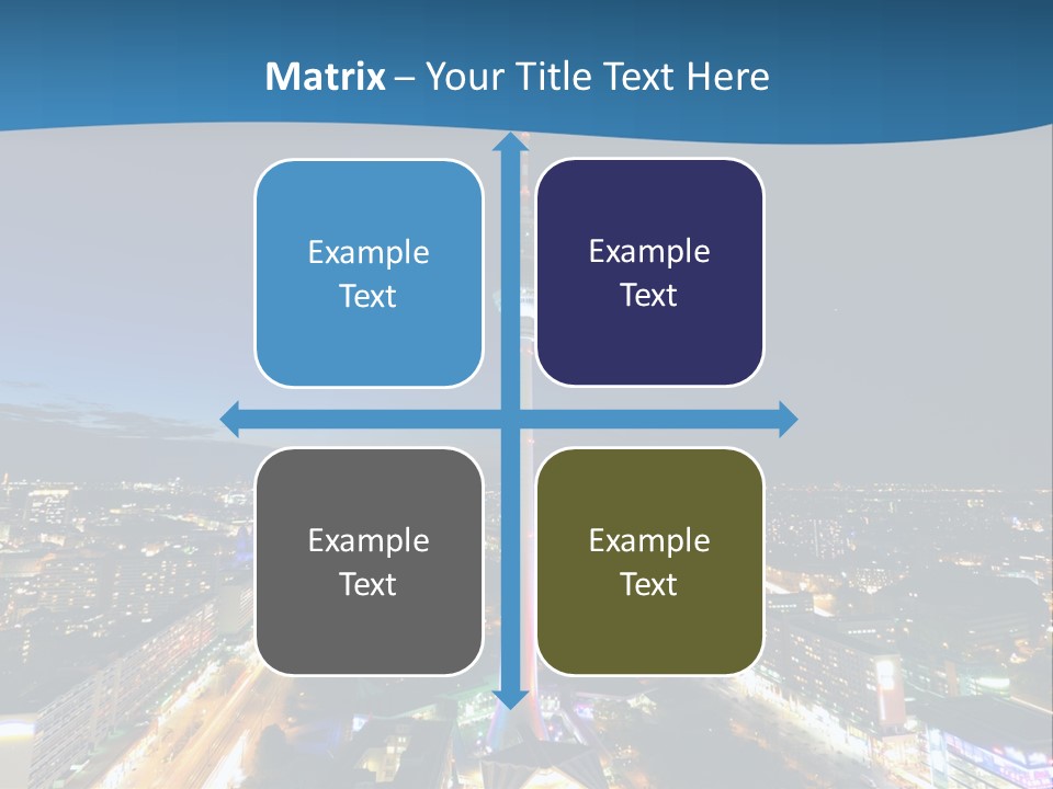 A View Of A City At Night From A High Point Of View PowerPoint Template