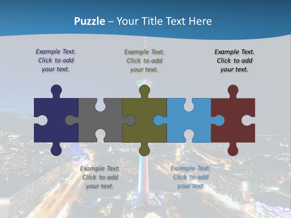 A View Of A City At Night From A High Point Of View PowerPoint Template