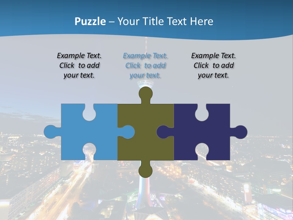 A View Of A City At Night From A High Point Of View PowerPoint Template