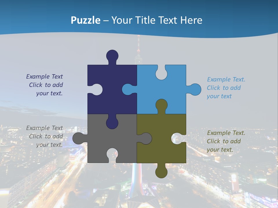 A View Of A City At Night From A High Point Of View PowerPoint Template