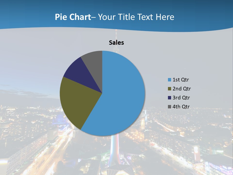 A View Of A City At Night From A High Point Of View PowerPoint Template