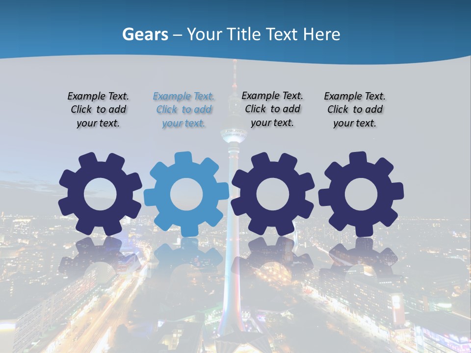 A View Of A City At Night From A High Point Of View PowerPoint Template