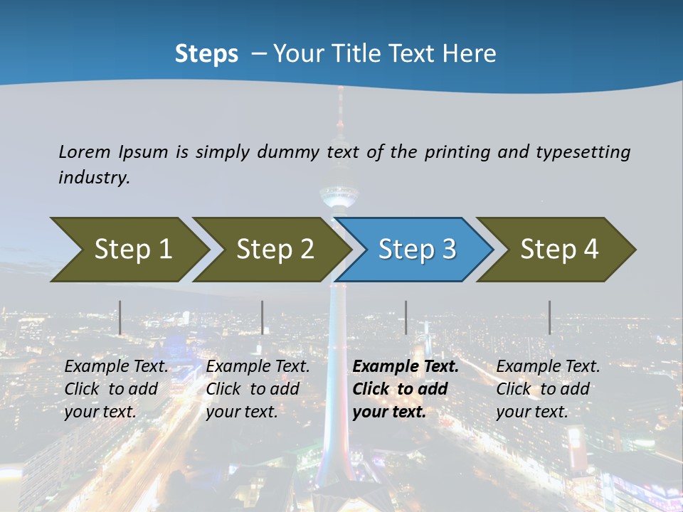 A View Of A City At Night From A High Point Of View PowerPoint Template