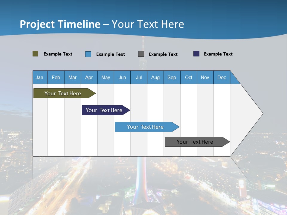 A View Of A City At Night From A High Point Of View PowerPoint Template